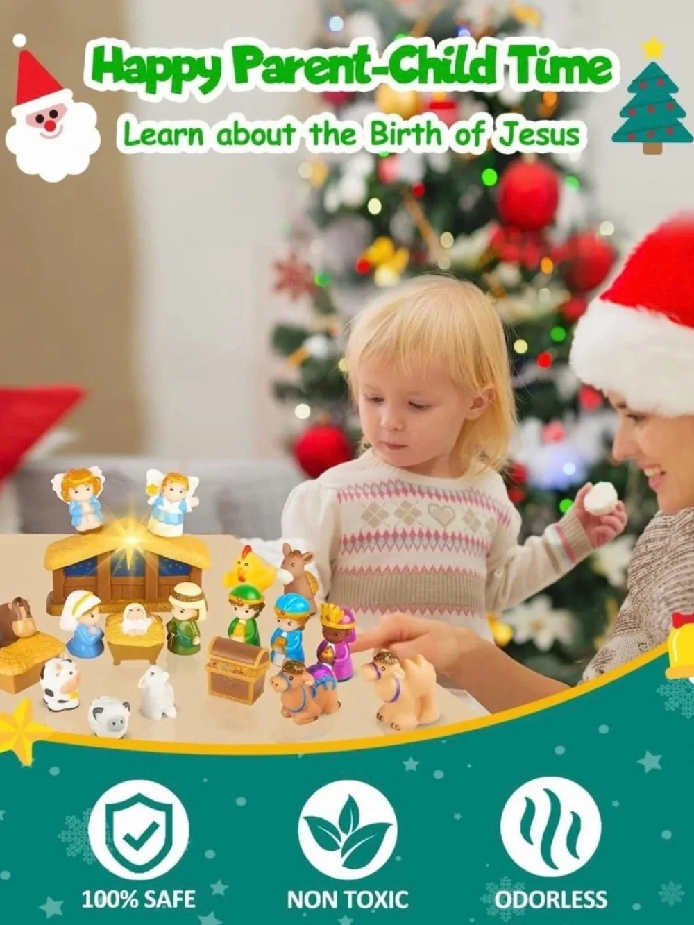 Nativity Advent Calendar Building Bricks Playset 24 Days of play & learning